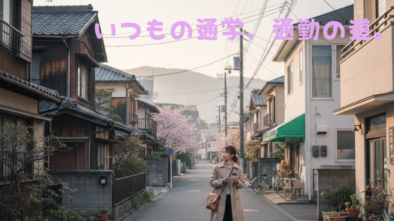 いつもの通学、通勤の道。